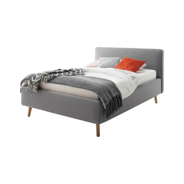 Világosszürke kárpitozott egyszemélyes ágy ágyrács nélkül 120x200 cm Mattis – Meise Möbel-image-2