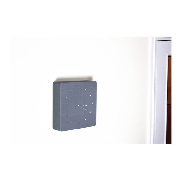 Analogue Click Clock szürke ébresztőóra fehér LED kijelzővel - Gingko-image-2