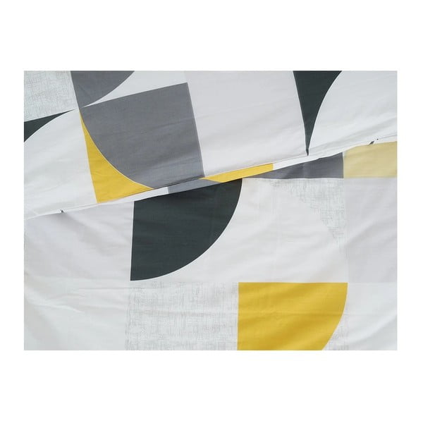 Sárga-szürke egyszemélyes krepp ágyneműhuzat 140x200 cm Geometries – B.E.S.-image-1