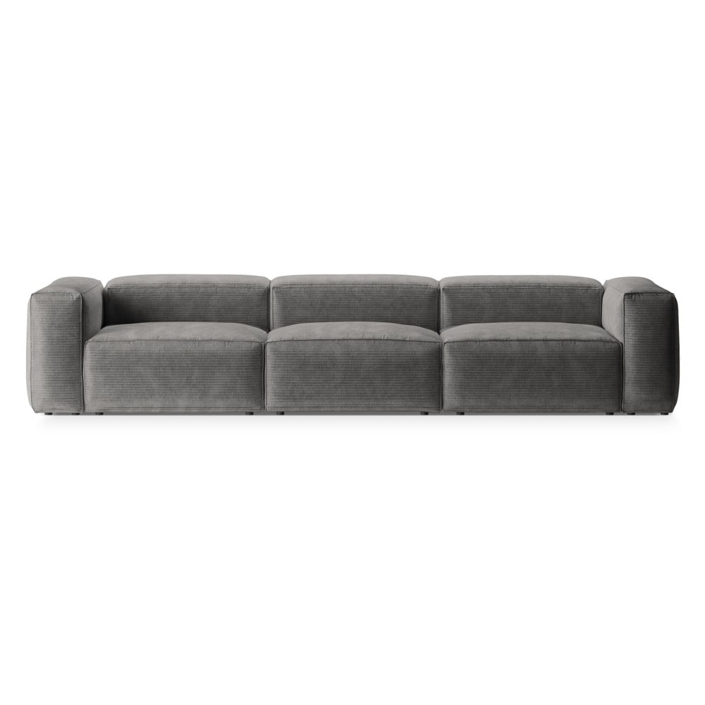 Világosszürke kordbársony kanapé 364 cm Bergamo Cosmopolitan Design