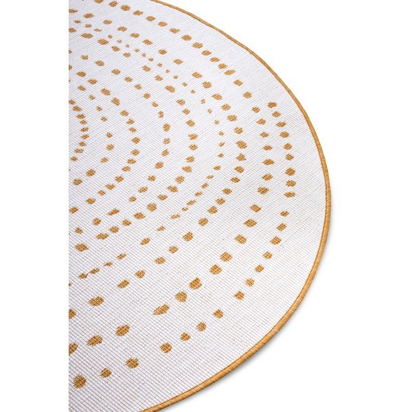 Okkersárga-fehér kerek kültéri szőnyeg ø 200 cm Bali – NORTHRUGS-image-4