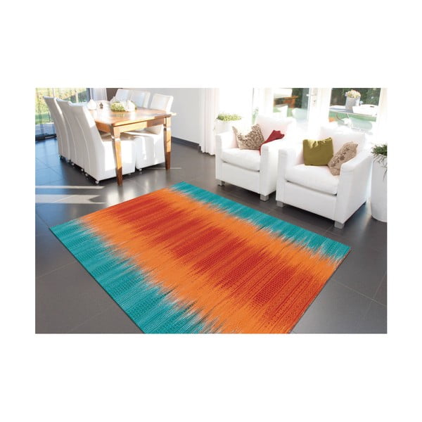 Sunset 8070 narancssárga-kék kézzel készített szőnyeg, 140 x 200 cm - Arte Espina