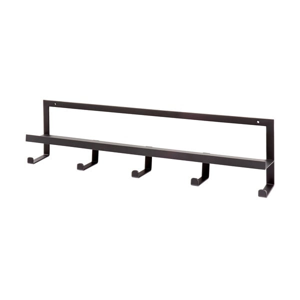 Fekete fém fali fogas polccal Quinn – WOOOD-image-2