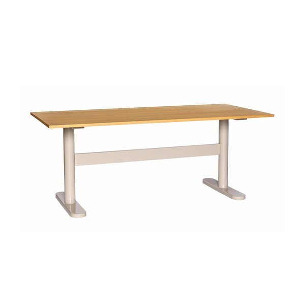 Íróasztal tölgyfa dekoros asztallappal 90x190 cm Tona – Hübsch