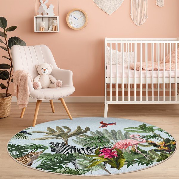 Mosható gyerek szőnyeg ø100 cm Jungle – Mila Home-image-3