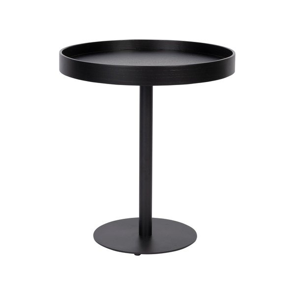 Kerek tárolóasztal tölgyfa dekoros asztallappal ø 40 cm Yuri S – White Label