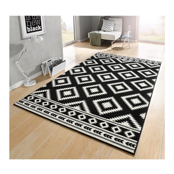 Gloria Ethno fekete-fehér futószőnyeg, 80 x 200 cm - Hanse Home-image-1