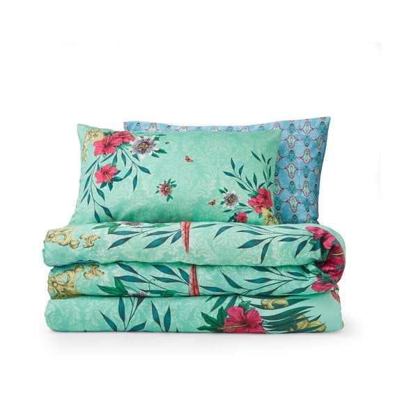 Zöld-kék kétszemélyes pamut-szatén ágyneműhuzat 200x200 cm Paradise Parrot – Matthew Williamson