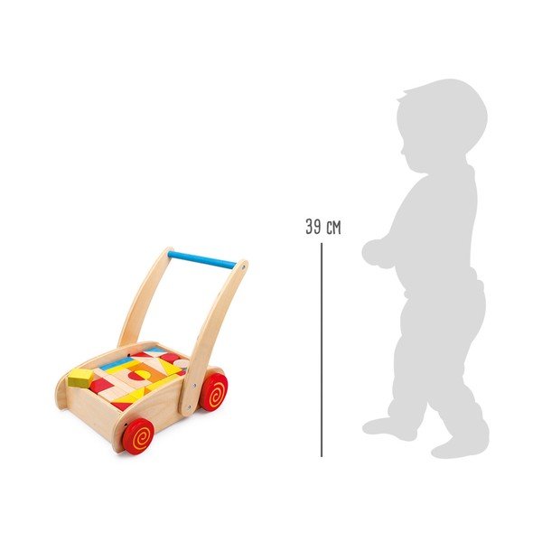 Toy Blocks járástanító fából, építőkockákkal - Legler-image-1