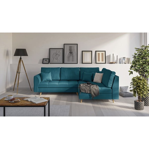 Türkiz sarokkanapé (bal oldali) Ariella – Ropez-image-1