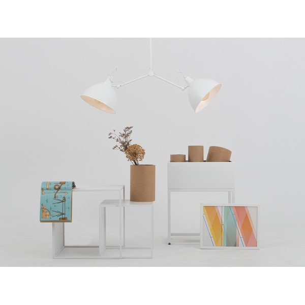 Fehér függőlámpa fém búrával 104x104 cm Coben - CustomForm-image-2