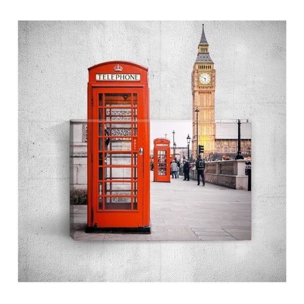 Telephone In London 3D fali kép, 40 x 60 cm - Mosticx