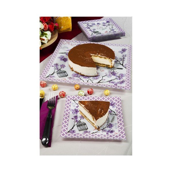 Fehér-lila desszertes tányér, 6 darab - Mezzo-image-2