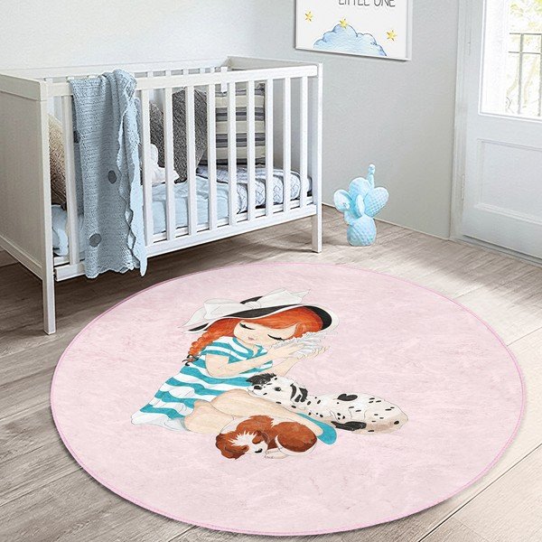 Rózsaszín gyerek szőnyeg ø 100 cm Comfort – Mila Home-image-4