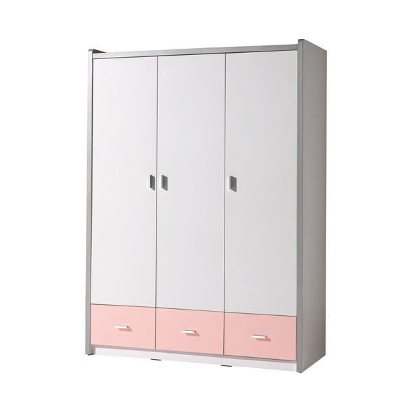 Bonny fehér-rózsaszín ruhásszekrény, 202 x 140,5 cm - Vipack