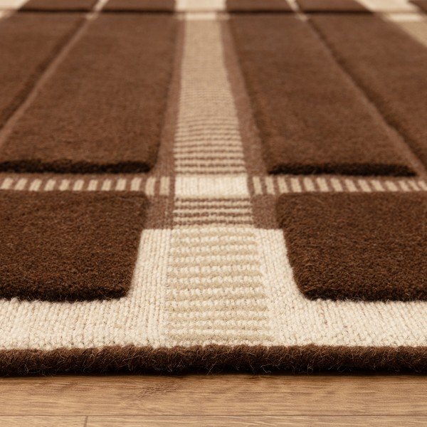 Barna-bézs kézi szövésű gyapjú szőnyeg 120x170 cm – Asiatic Carpets-image-4