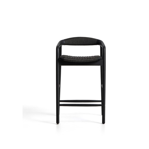 Fekete tölgyfa karfás bárszék (ülésmagasság 65 cm) Derile – Kave Home-image-4
