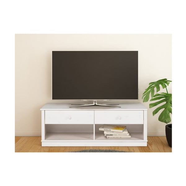 Fehér borovi fenyő TV-állvány 137x47 cm Anita – Støraa-image-1