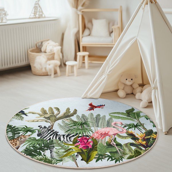Mosható gyerek szőnyeg ø100 cm Jungle – Mila Home-image-2