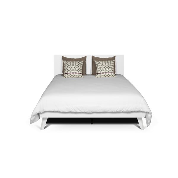 Fehér ágy tömörfa lábbakkal, 180x200 cm Mara - TemaHome