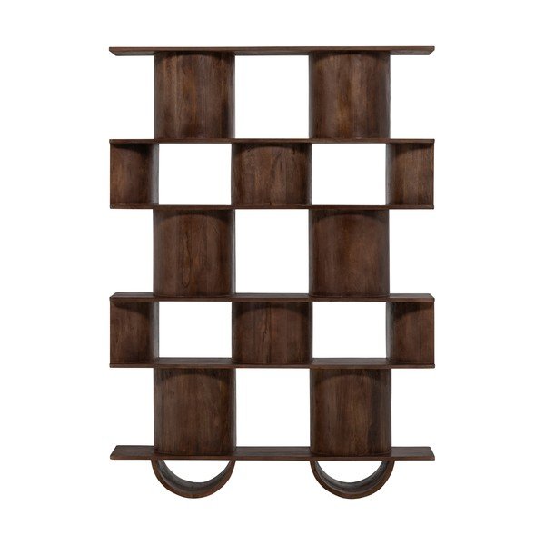 Sötétbarna mangófa könyvespolc 130x180x35 cm Sinne – WOOOD-image-3