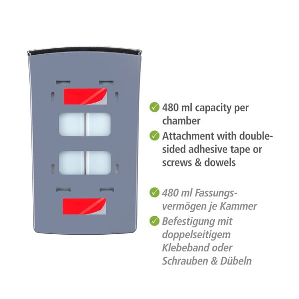 Fehér fali műanyag szappanadagoló 0.96 l Tartas – Wenko-image-3