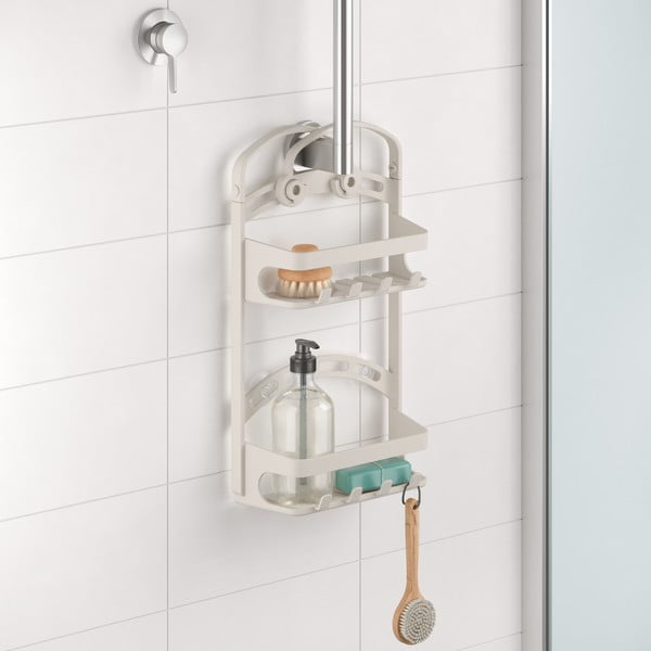 Szürke függő műanyag fürdőszobai polc – Metaltex-image-1