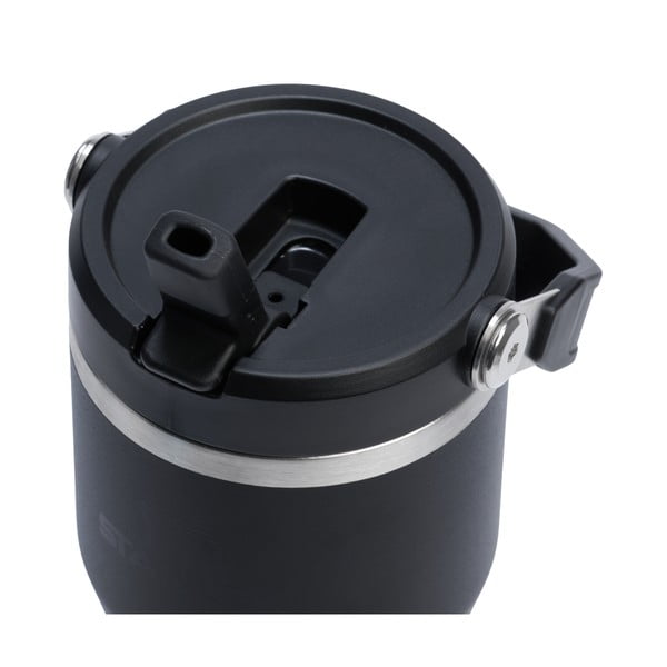 Fekete rozsdamentes acél termosz 600 ml IceFlow™ Flip Straw 2.0 Tumbler Black – Stanley-image-2