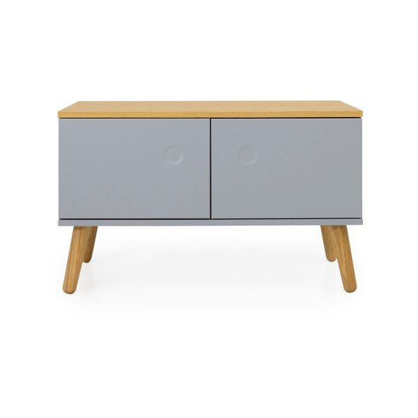 Dot szürke tárolópad tölgyfa dekorral - Tenzo-image-1