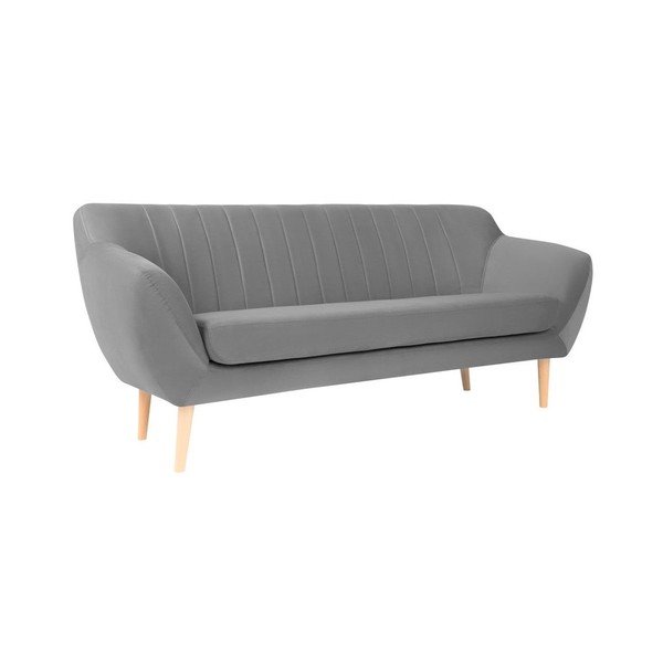 Sardaigne szürke bársony kanapé, 188 cm - Mazzini Sofas-image-2