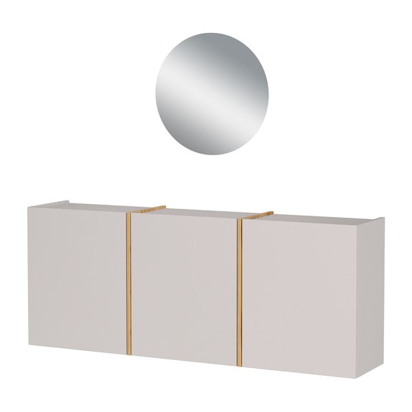 Krémszínű előszoba bútor 138x200x27 cm Libbiano – Germania