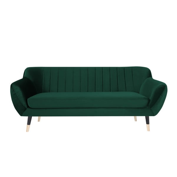 Benito zöld kanapé fekete lábakkal, 188 cm - Mazzini Sofas