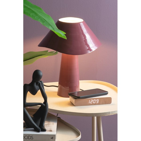 Digitális ébresztőóra vezeték nélküli töltővel Retro Flat LED – Karlsson-image-1