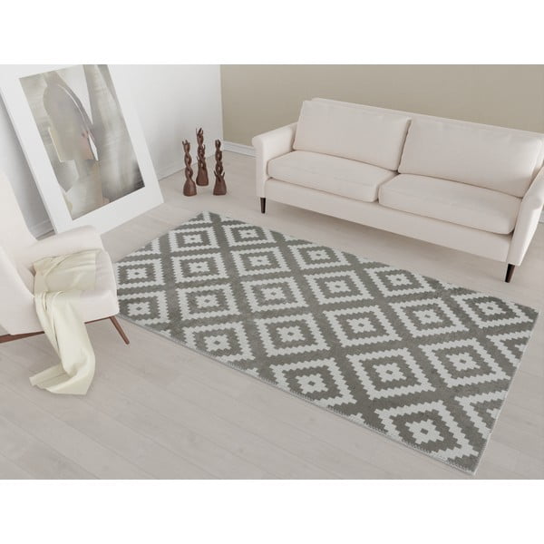 Krémszínű-világosbarna mosható futószőnyeg 200x80 cm - Vitaus-image-1