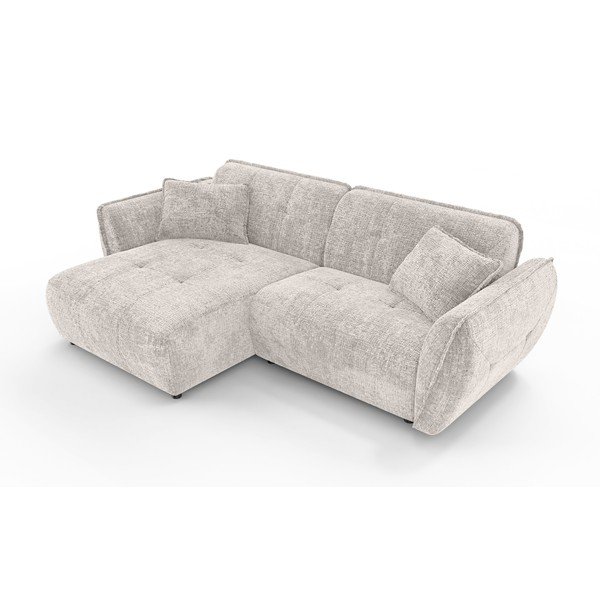 Bézs zsenília sarokkanapé (bal oldali-heverő résszel) Nelia – Ropez-image-2