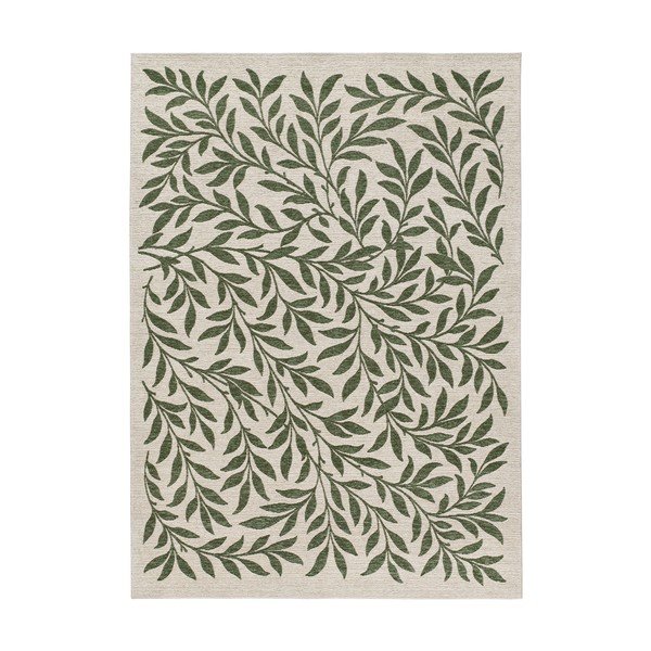 Zöld-krémszínű kültéri-beltéri szőnyeg 80x150 cm Lua – Universal