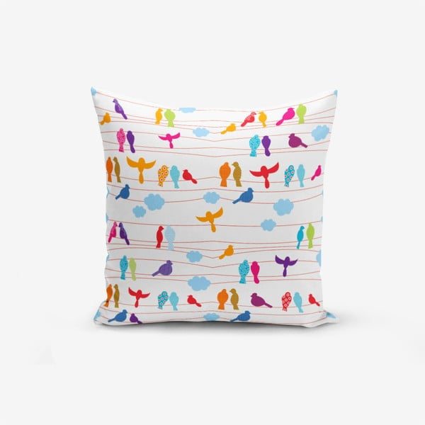 Colorful Bird pamutkeverék párnahuzat, 45 x 45 cm - Minimalist Cushion Covers