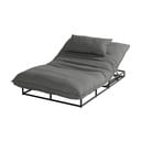 Sötétszürke fém-párnázott kerti napozóágy Emma – Hartman