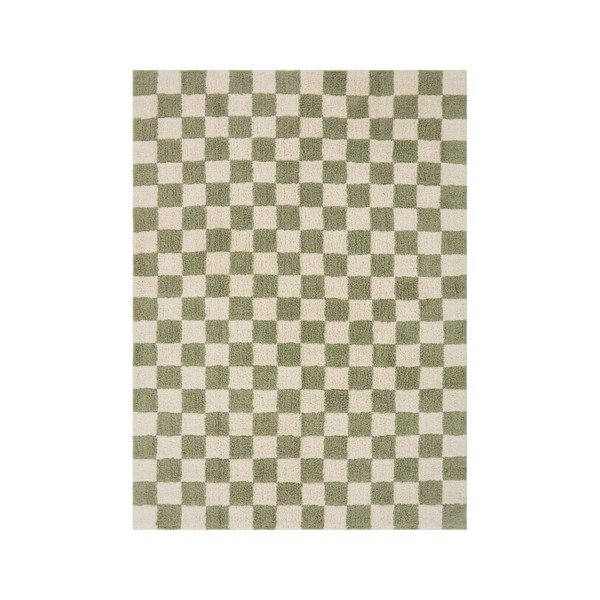 Zöld-krémszínű pamut szőnyeg 200x300 cm Mela – Jotex