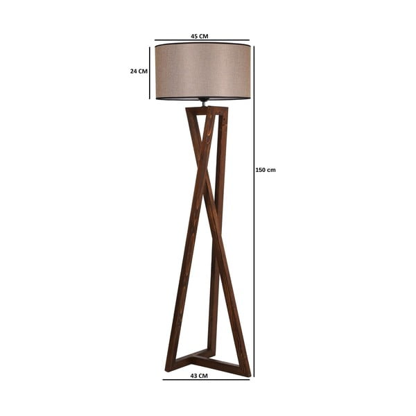 Barna állólámpa textil búrával (magasság 149 cm) Maçka – Opviq lights-image-3