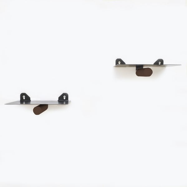 Fekete fém polc készlet 2 db-os 21 cm Rod – Kalune Design-image-1