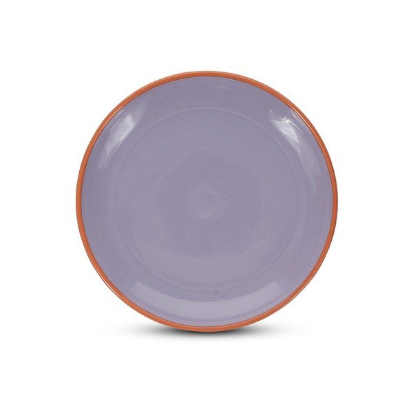 Narancssárga-lila desszertes kőedény tányér ø 18 cm Duo – ONA