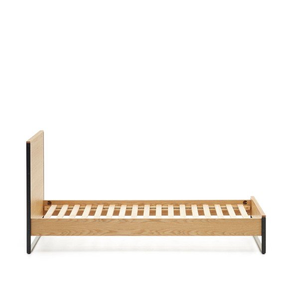 Natúr színű egyszemélyes ágy ágyráccsal 90x190 cm Taiana – Kave Home-image-3