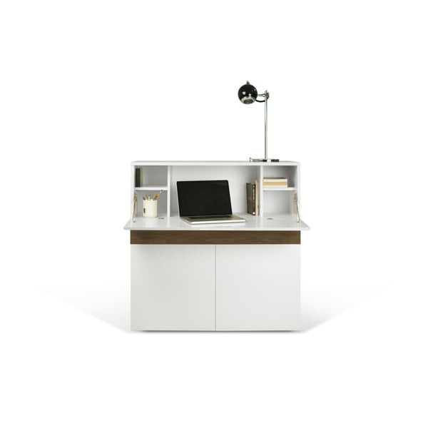 Fehér-barna íróasztal 110x109 cm Focus - TemaHome