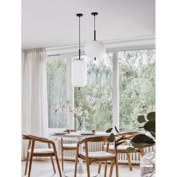Fehér-fekete üveg függőlámpa ø 22 cm Lato – Nova Luce-image-1