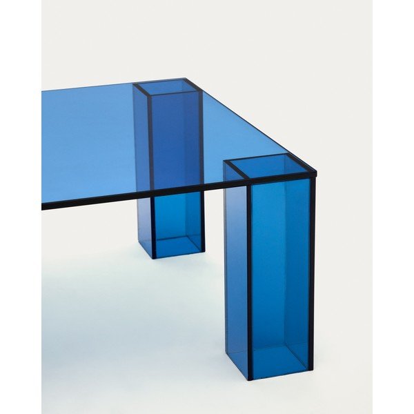 Kék üveg dohányzóasztal 60x140 cm Adularia – Kave Home-image-4