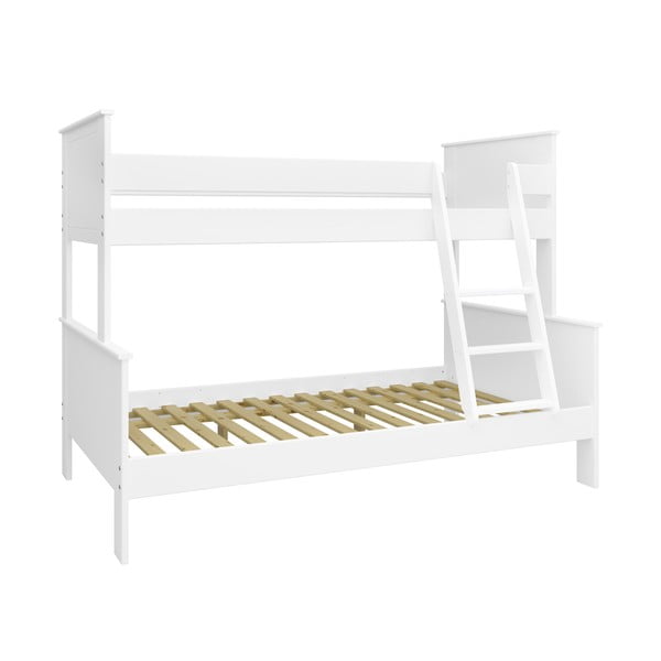 Fehér emeletes gyerekágy 120x200/90x200 cm Alba - Tvilum-image-2