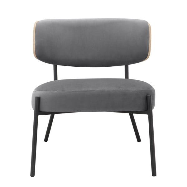 Szürke bársony fotel lábtartóval Jerry – Støraa-image-3