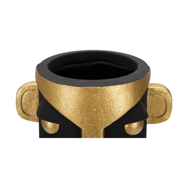 Fekete-aranyszínű magas poligyanta váza 40 cm Tribal – Mauro Ferretti-image-3