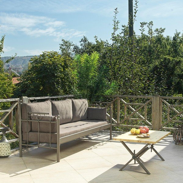 Barna fém kerti kanapé Hatkus – Floriane Garden-image-1